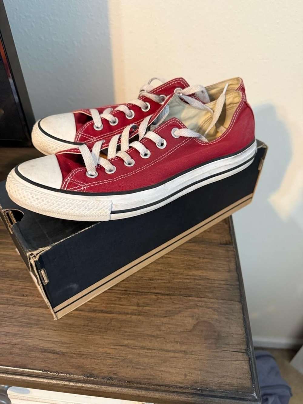 Converse Low Top Red Canvas Sneakers